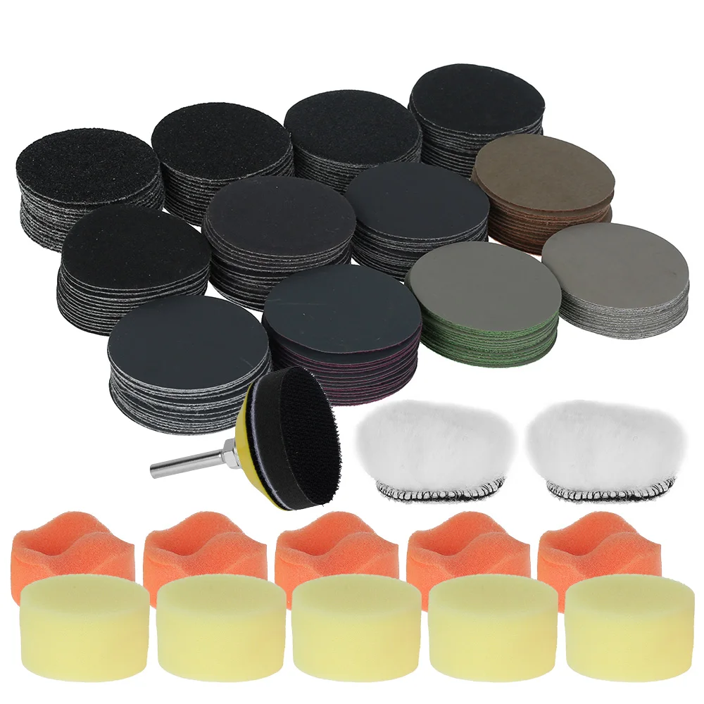 195Pcs Set 2Inch Wet And Dry Sandpaper Sanding Disc Hook loop With Sanding Pad F - $101.00