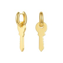 Goth Key Drop Earrings For Women Pendientes Gold Color Hanging Earring Fashion J - £21.99 GBP