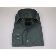 Men Shirt Hankie CASILA Turkey Cotton Blend Long Sleeves 502100-02 Olive Dots image 3