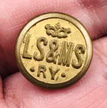 VTG LS&amp;MS Lake Shore &amp; Michigan Southern Railway Gold Tone Uniform Cuff Button - £28.80 GBP