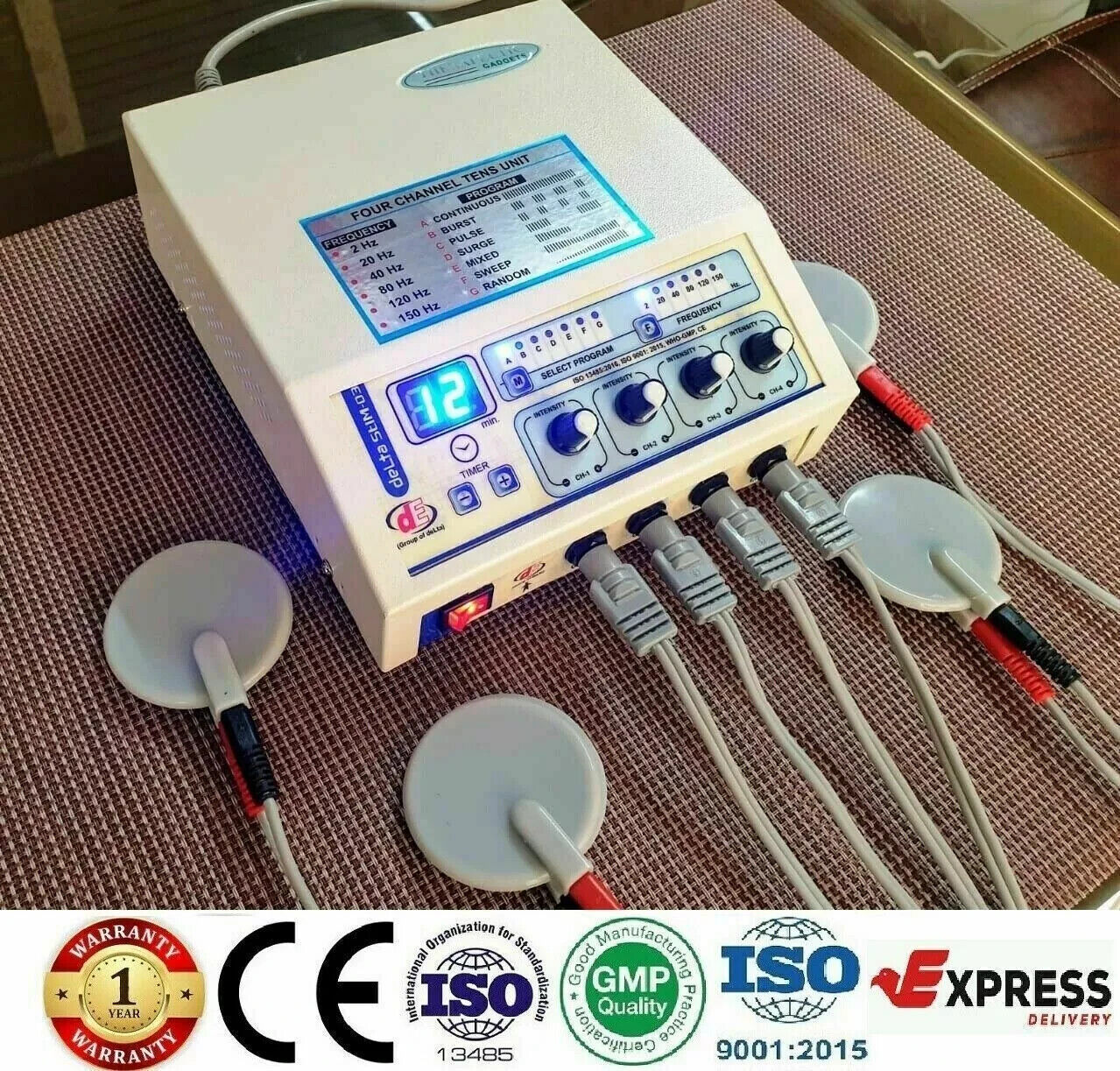 Pulser Home use 4 Channel Electrotherapy Physical Ultrasound Therapy Mac... - $130.00