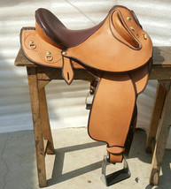 western half breed saddle 16&#39;&#39;, Eco leather color chestnut with drum dye... - $445.68