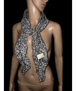 NWT VTG 48” DISCO Ruffle Polyester Scarf Or Neckerchief Blue &amp; White USA... - $453.68 MXN