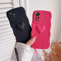 Luxury Wavy Bumper Phone Cases with Love Heart Holder and Wrist Strap Fo... - £10.20 GBP+