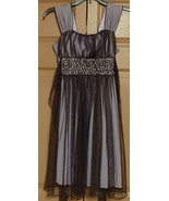 MY MICHELLE PURPLE SLEEVELESS PARTY DRESS MESH BEADS SEQUINS WIDE STRAPS... - £10.16 GBP
