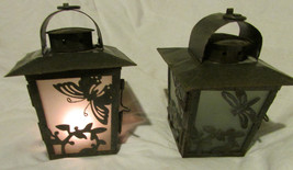 Butterfly Lantern Tea Light Candle Holder Set Of 2 Kohl&#39;s Summer Living RN#73277 - £13.67 GBP