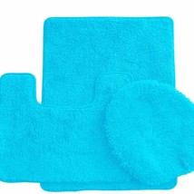 Linen 3-Piece Acrylic Rug Set, Turquoise, 18&quot;x30&quot; and 18&quot;x18&quot; - $1,430.72 MXN