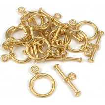 Bali Toggle Clasp Gold Plated Jewelry 19.5mm Approx 11 - £6.59 GBP