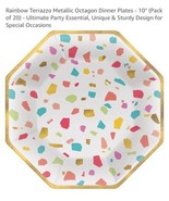 Rainbow Terrazzo Metallic Octagon Dinner Plates - 10in 2 Packs Of Eight =16 - €10,21 EUR