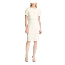 New Lauren Ralph Lauren White Cream Lace Cotton Sheath Dress Size 14 $155 - £78.23 GBP