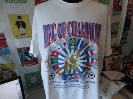 Vintage 1996 USA Olympics Soccer Ring Of Champions 90&#39;s T Shirt XL - $25.73