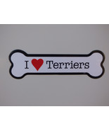 I Heart (Love) Terriers Dog Bone Car fridge Magnet 2&quot;x7&quot; Waterproof Made... - £3.92 GBP