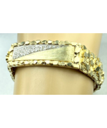 26DIAMONDS(.41 CTw)*NOS* 14K OPULENT *ID* BRACELET~SOLID GOLD NUGGET~48.34g - £5,116.61 GBP