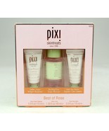 *Pixi Skintreats Best of Rose 3 Piece Set Skincare Kit Cleaner Tonic Balm - $8.33