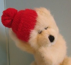 TY Beanie Babies Baby plush POLAR BEAR RED KNIT HAT - £7.89 GBP