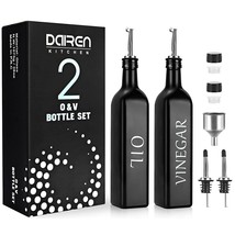 2 Pieces Oil And Vinegar Dispenser Set ,Black &amp; White Olive Oil Bottle D... - $43.99