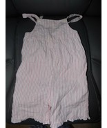 JANIE AND JACK PINK STRIPED SHORTALL SIZE 12/18 MONTHS GIRL&#39;S EUC - $462.70 MXN