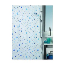 Spirella PVC Opaque Plastic Shower Curtain, 180 x 200 cm, White/ Blue  - £34.65 GBP