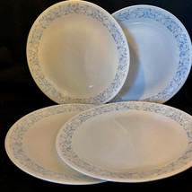 Vintage Corelle SEA AND SAND Lot of 4 Dinner Plates White Blue/Tan Floral - £29.14 GBP