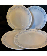 Vintage Corelle SEA AND SAND Lot of 4 Dinner Plates White Blue/Tan Floral - £28.97 GBP