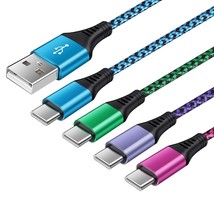 Usb Type C Cable 3A Fast Charging 6Ft, 4Pack Usb A To Usb C Phone Charger Cord N - £16.01 GBP