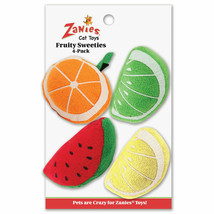 Cat Toys Plush Catnip Infused Fruit Slice Fruity Sweet Citrus Honeysuckle 4 Pack - £9.96 GBP