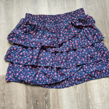 Maurices Skirt Womens Size Medium Ruffled Floral Layers Lined Blue Pink Boho - £15.93 GBP