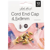 John Bead Cord End Cap 4.5x9mm 12/Pkg-Gold 1401181 - $9.90