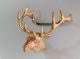 Outrageous ELK CUFF bracelet wearable art Wildlife Jewelry Forge Hill Sculpture - £140.02 GBP