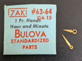 NOS Genuine Bulova 7AK GA 15 Watch Pair of Min/Hr Hands #63/64 Gold Tone - Alpha - £8.51 GBP