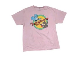 The Simpsons The Itchy &amp; Scratchy Show T-Shirt Sz Large Short Sleeve Pink - £10.03 GBP