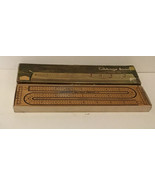 Vintage Wooden Cribbage Board in Box Instruction Continuous Track Clevel... - $24.50