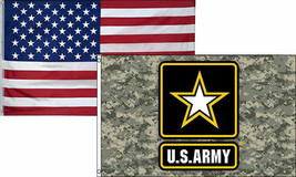 3x5 Wholesale Combo USA American & Army Star Digital Camo Flag 3'x5' 2 Pack - $35.99