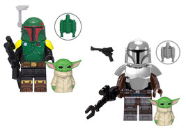 2pcs The Mandalorian with Grogru Minifigure Blocks Toys - £3.49 GBP