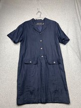 August Silk Chambray Shift Dress Linen Womens Size 10 Lightweight Simple Casual - £25.74 GBP