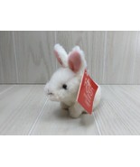 Russ Berrie  small mini plush white Niblet bunny rabbit pink ears w/ tag - £5.51 GBP
