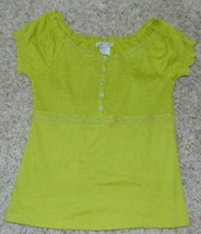 Womens Shirt Requirements Green Ribbed Short Sleeve Lace Boat Neck Top-sz S - £11.46 GBP