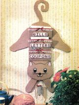 Plastic Canvas Kitty Cat Mail Bill Organizer Coasters Planter Wreath Patterns - £9.44 GBP