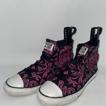 Converse One Star Hi Top Women’s Size 5 Chuck Taylor Black Pink Skull Shoes - £31.57 GBP