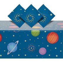 3 Pack Outer Space Tablecloth Plastic, Galaxy Birthday Decorations, 54X1... - £17.29 GBP