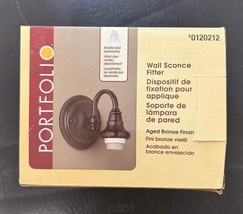 Portfolio Outdoor Wall Lantern Outside Light Wall Sconce Fitter Aged Bronze - $28.49