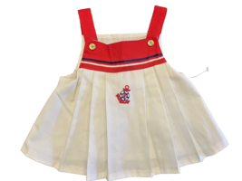 Dress Little Evie Sailor Girls Sundress Size 24 Months Red White Vtg Made in USA - £16.32 GBP