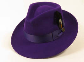 Bruno Capelo Hat Australian Wool Fedora Teardrop Crushable Bel Air BL595 Purple image 3