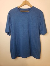 REI Co-Op Short Sleeve Performance Shirt Men&#39;s M Blue Stretch Polyester Crew - £11.34 GBP
