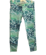 Hollister Teal Blue Tropical Floral Print Low Rise Crop Jeggings Juniors... - $26.88 CAD