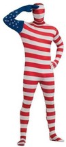 Mens Adult 2nd Skin USA Flag Full Body Stretch Jumpsuit Halloween Costum... - £19.49 GBP
