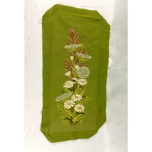 VTG Crewel Floral Plants 80&#39;s Textile Hand Embroidered Wall Art 13.5&quot;x27... - $41.39