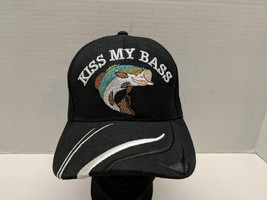 Kiss My Bass Black Strapback Baseball Hat - £6.75 GBP