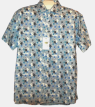 Bertigo Blue White Floral Cotton Stylish Men&#39;s Shirt Size L 4 - £58.77 GBP