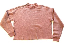 American Eagle Cropped Sweatshirt Size Small Womens Side Top Zip Mock Neck Pink - £7.02 GBP